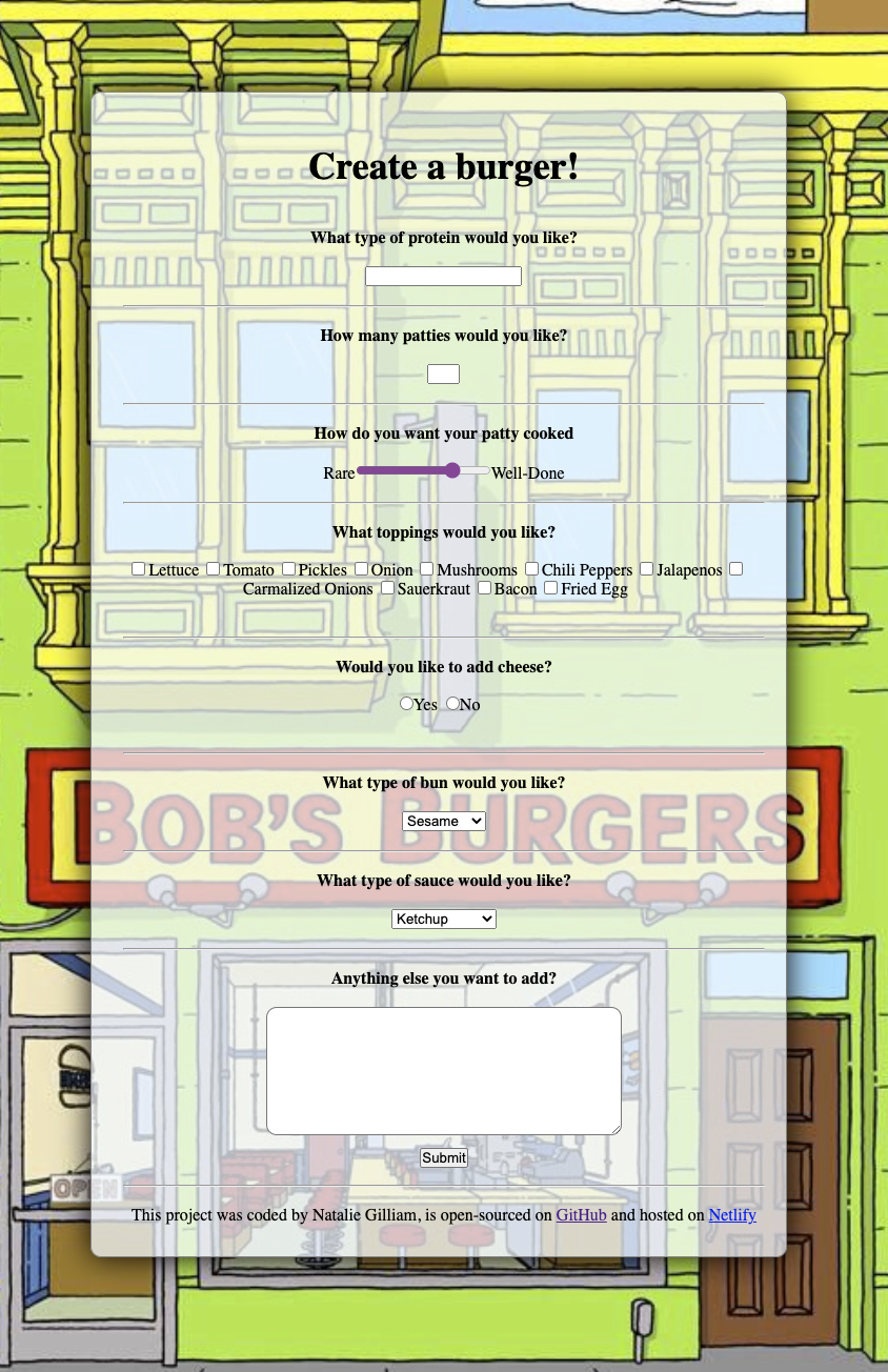 Burger App Preview